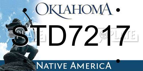 STD7217 Oklahoma License Plate