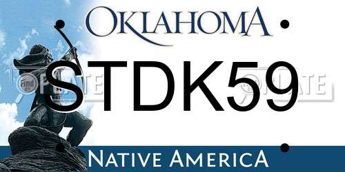 STDK59 Oklahoma License Plate