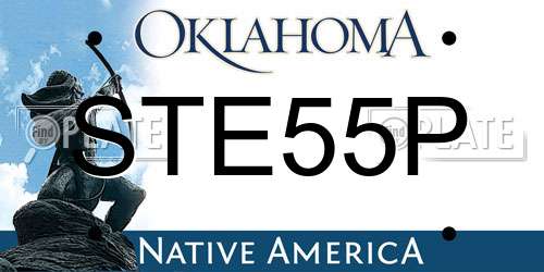 STE55P Oklahoma License Plate