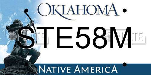 STE58M Oklahoma License Plate