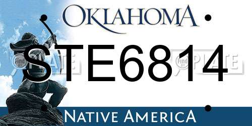STE6814 Oklahoma License Plate