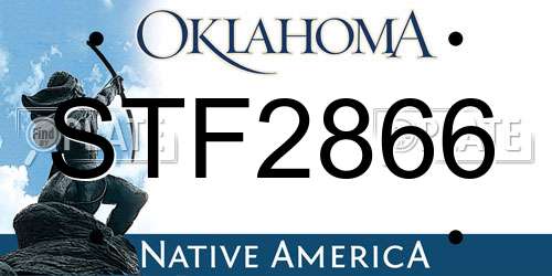 STF2866 Oklahoma License Plate