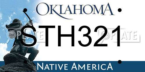 STH321 Oklahoma License Plate