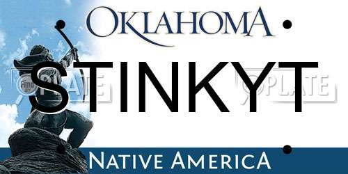 STINKYT Oklahoma License Plate