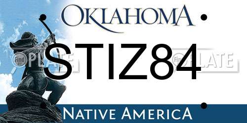 STIZ84 Oklahoma License Plate
