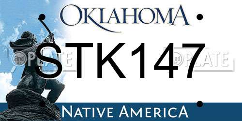 STK147 Oklahoma License Plate