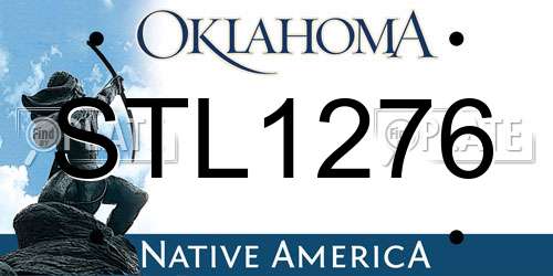 STL1276 Oklahoma License Plate