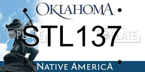 STL137 Oklahoma License Plate