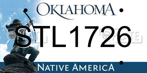 STL1726 Oklahoma License Plate