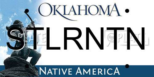 STLRNTN Oklahoma License Plate