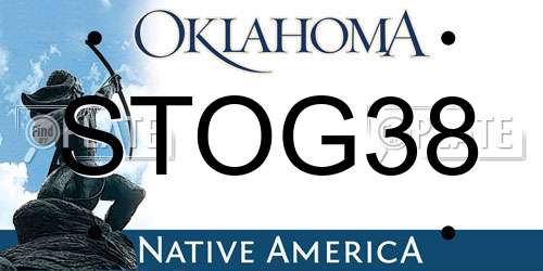 STOG38 Oklahoma License Plate