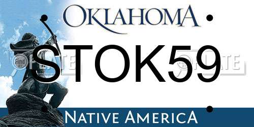 STOK59 Oklahoma License Plate