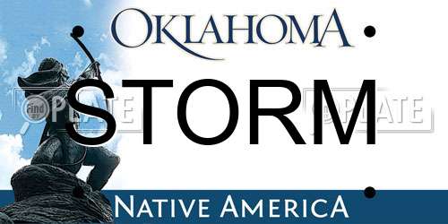STORM Oklahoma License Plate
