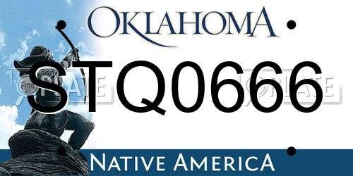 STQ0666 Oklahoma License Plate