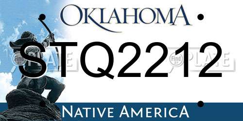 STQ2212 Oklahoma License Plate