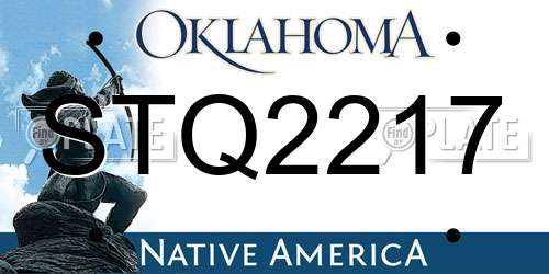 STQ2217 Oklahoma License Plate
