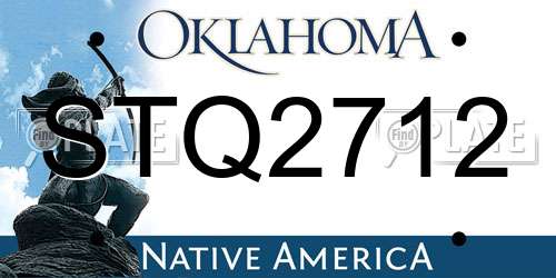STQ2712 Oklahoma License Plate