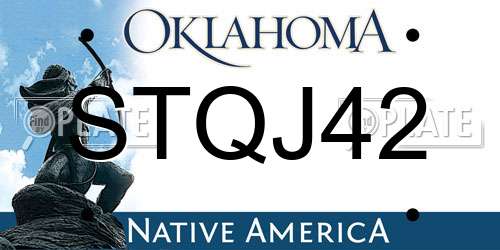 STQJ42 Oklahoma License Plate