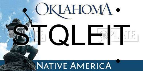 STQLEIT Oklahoma License Plate