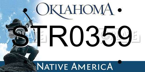 STR0359 Oklahoma License Plate