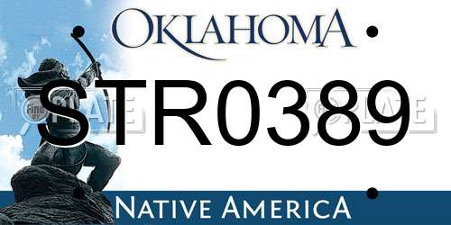 STR0389 Oklahoma License Plate