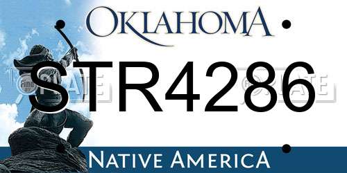 STR4286 Oklahoma License Plate