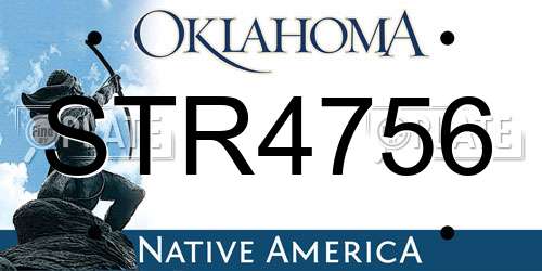 STR4756 Oklahoma License Plate