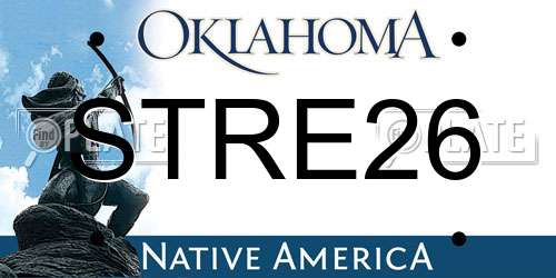 STRE26 Oklahoma License Plate