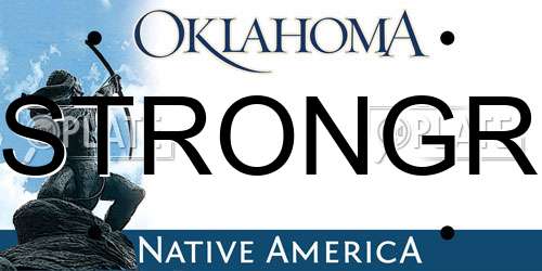 STRONGR Oklahoma License Plate