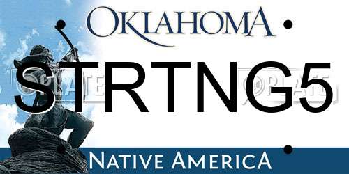 STRTNG5 Oklahoma License Plate
