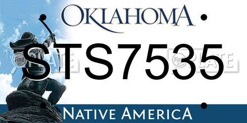 STS7535 Oklahoma License Plate