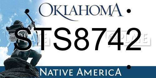 STS8742 Oklahoma License Plate