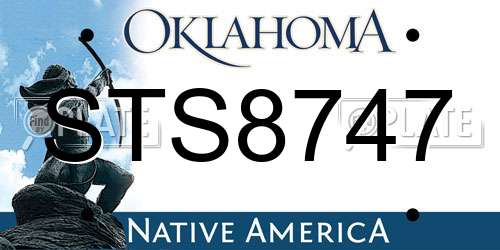 STS8747 Oklahoma License Plate