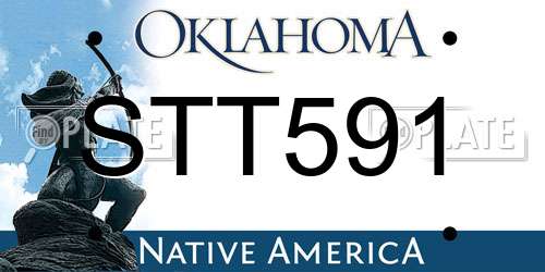 STT591 Oklahoma License Plate