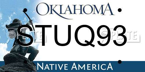 STUQ93 Oklahoma License Plate