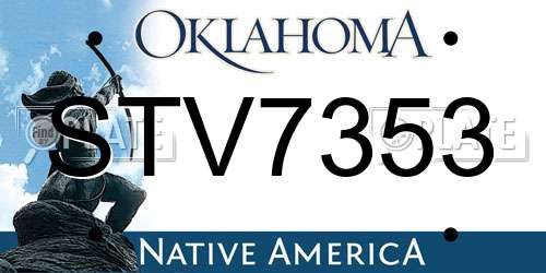 STV7353 Oklahoma License Plate