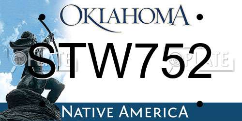STW752 Oklahoma License Plate