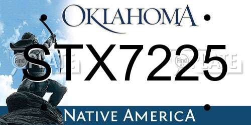 STX7225 Oklahoma License Plate