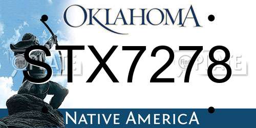 STX7278 Oklahoma License Plate
