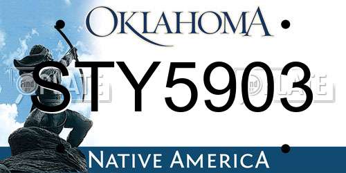 STY5903 Oklahoma License Plate