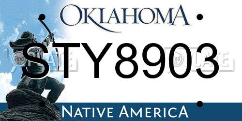 STY8903 Oklahoma License Plate