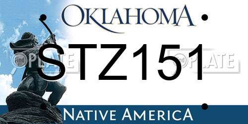STZ151 Oklahoma License Plate