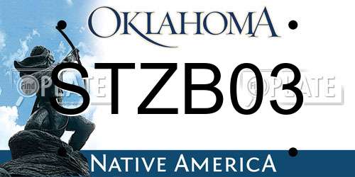 STZB03 Oklahoma License Plate