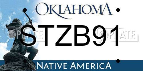 STZB91 Oklahoma License Plate