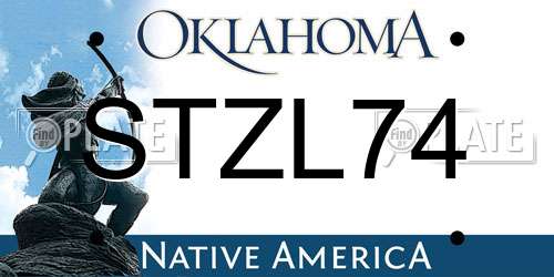 STZL74 Oklahoma License Plate