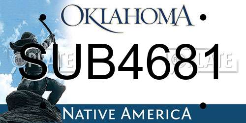 SUB4681 Oklahoma License Plate
