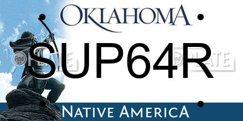 SUP64R Oklahoma License Plate