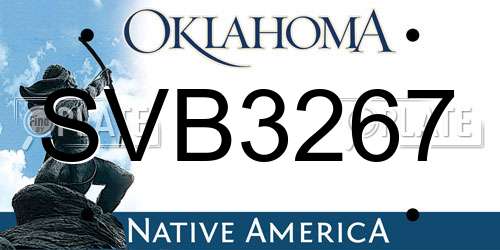SVB3267 Oklahoma License Plate