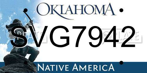 SVG7942 Oklahoma License Plate