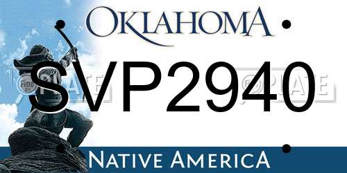 SVP2940 Oklahoma License Plate